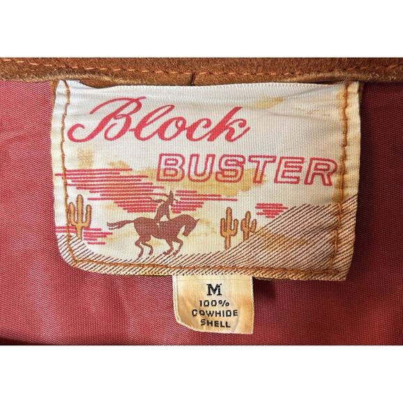 Vintage Blockbuster Cowhide Leather Shacket Jacket Unisex Med - Picture 7 of 7